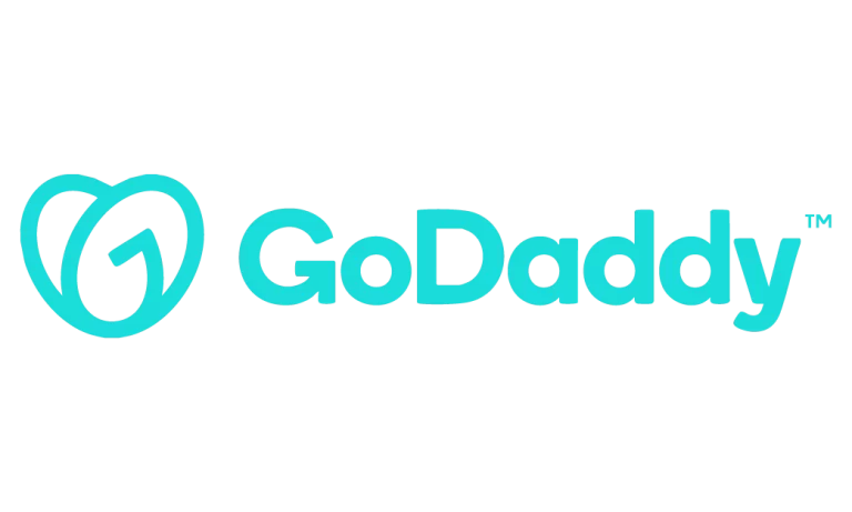Logo de GoDaddy, servicios de dominios y hosting web